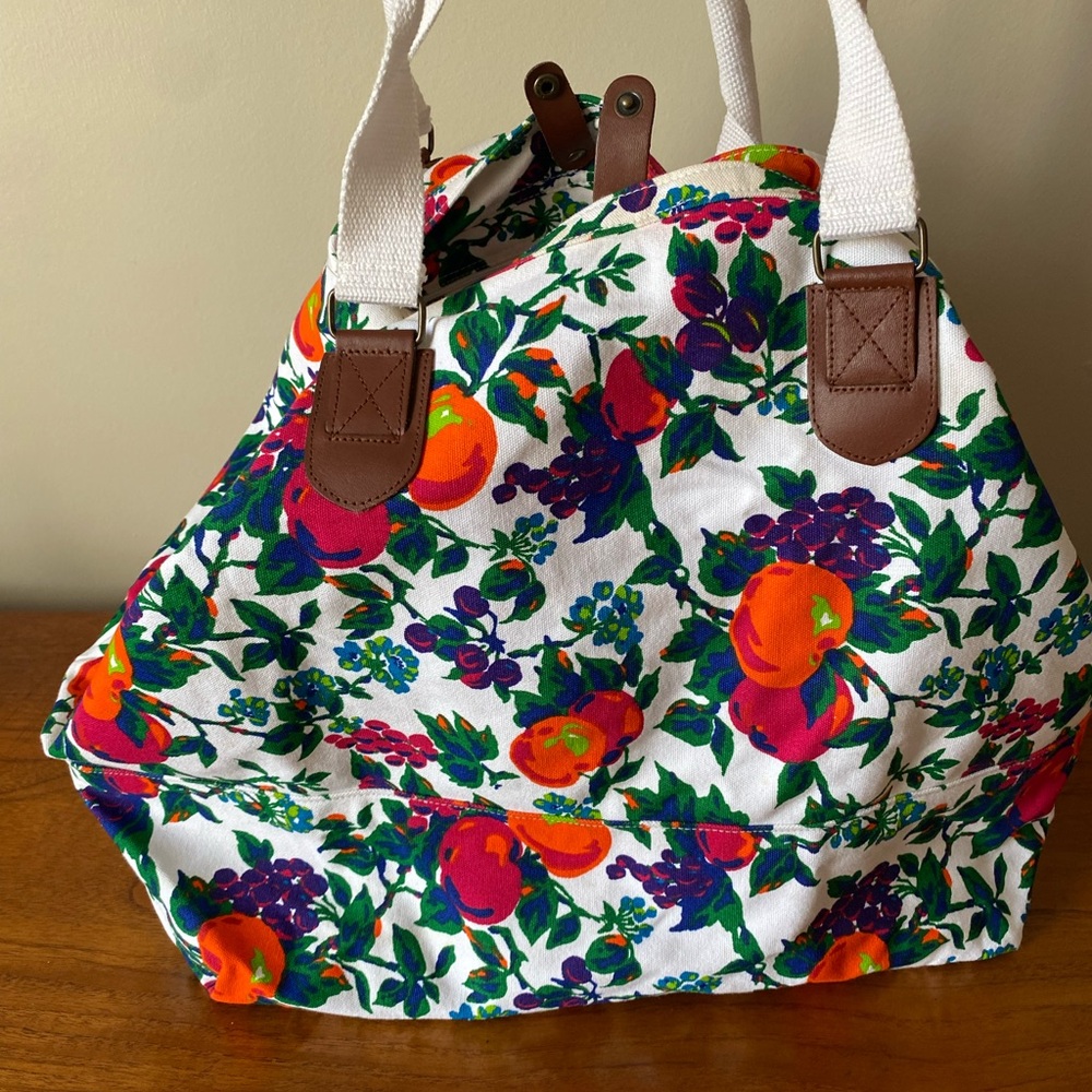 GAP White and Orange Floral Tote